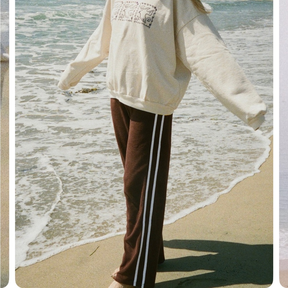 Coco Maisonette Organic Stripe Pants in Espresso S/M